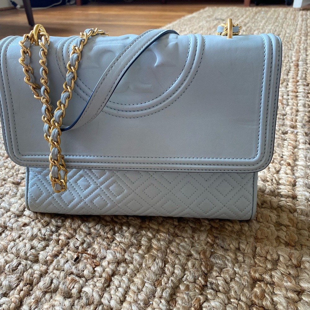 Authentic Tory Burch Light Blue Crossbody Handbag